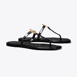 Tory Burch Roxanne Jelly Thong Sandal in Black / Gold